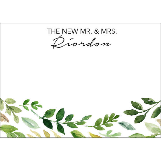 Green Vines Flat Place Cards